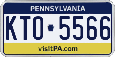PA license plate KTO5566