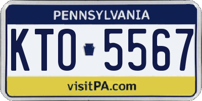 PA license plate KTO5567