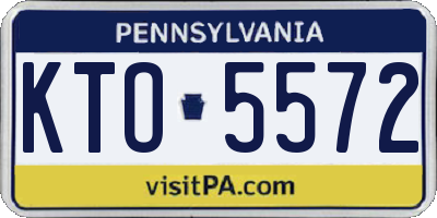 PA license plate KTO5572