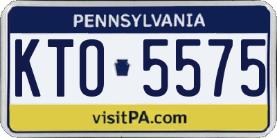 PA license plate KTO5575