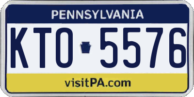 PA license plate KTO5576