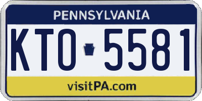 PA license plate KTO5581