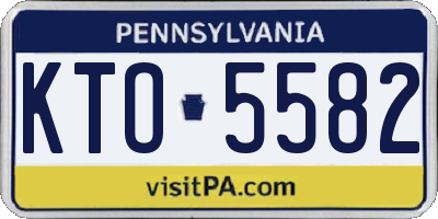PA license plate KTO5582