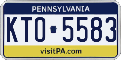 PA license plate KTO5583