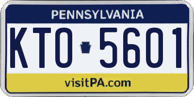 PA license plate KTO5601
