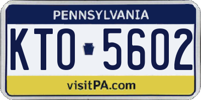 PA license plate KTO5602