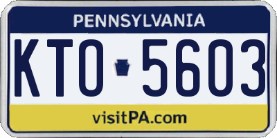 PA license plate KTO5603