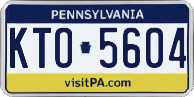 PA license plate KTO5604
