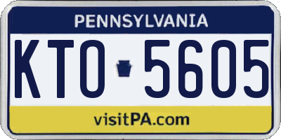 PA license plate KTO5605