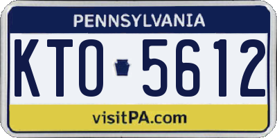 PA license plate KTO5612