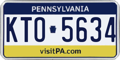 PA license plate KTO5634