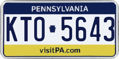 PA license plate KTO5643
