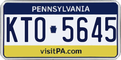 PA license plate KTO5645
