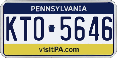 PA license plate KTO5646