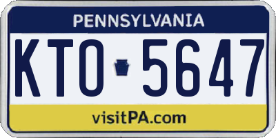 PA license plate KTO5647