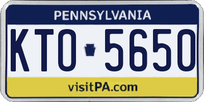 PA license plate KTO5650