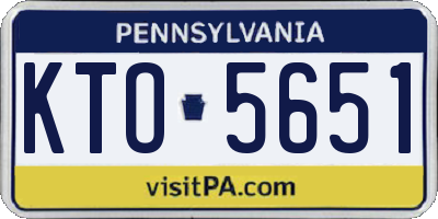 PA license plate KTO5651
