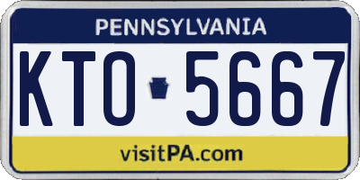 PA license plate KTO5667