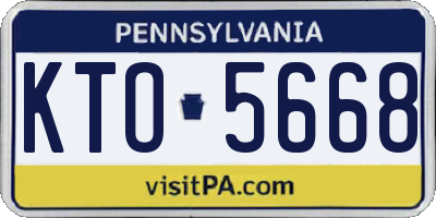 PA license plate KTO5668