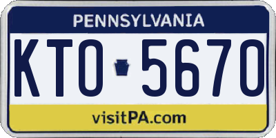 PA license plate KTO5670