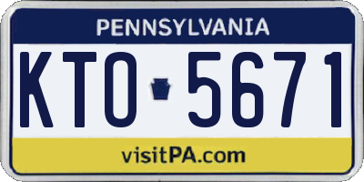 PA license plate KTO5671