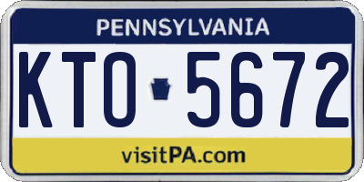 PA license plate KTO5672