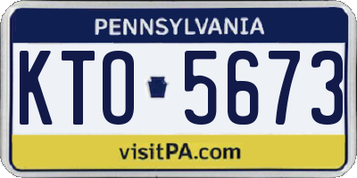 PA license plate KTO5673
