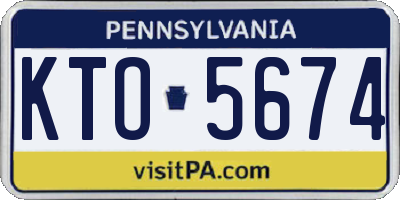 PA license plate KTO5674