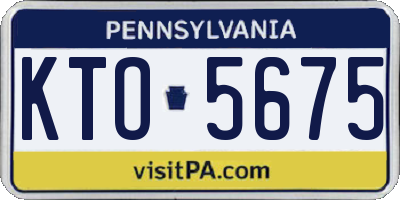 PA license plate KTO5675