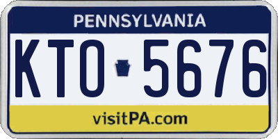 PA license plate KTO5676