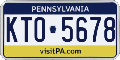 PA license plate KTO5678