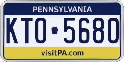 PA license plate KTO5680