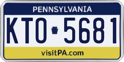 PA license plate KTO5681
