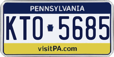 PA license plate KTO5685