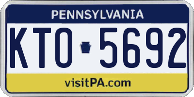 PA license plate KTO5692