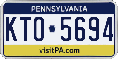 PA license plate KTO5694