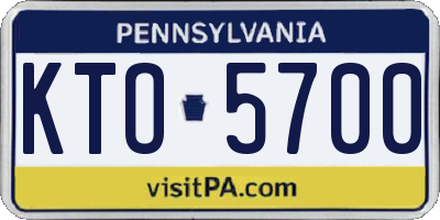 PA license plate KTO5700