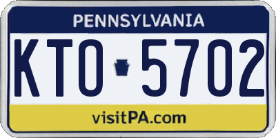 PA license plate KTO5702