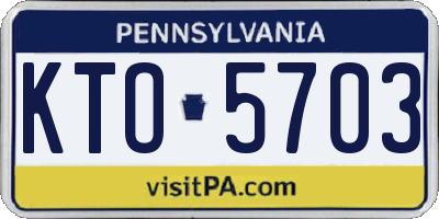 PA license plate KTO5703