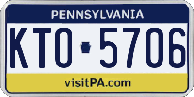 PA license plate KTO5706