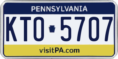 PA license plate KTO5707
