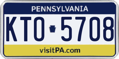 PA license plate KTO5708