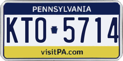PA license plate KTO5714
