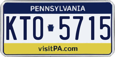 PA license plate KTO5715