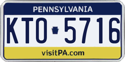 PA license plate KTO5716