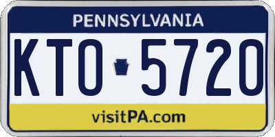 PA license plate KTO5720
