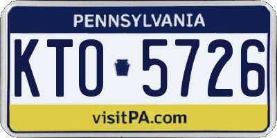 PA license plate KTO5726