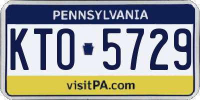 PA license plate KTO5729
