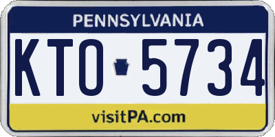 PA license plate KTO5734