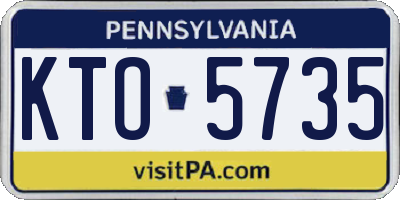 PA license plate KTO5735